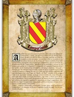 Apellido Lampurlanés. Lámina descargable en formato pdf con impresiones ilimitadas