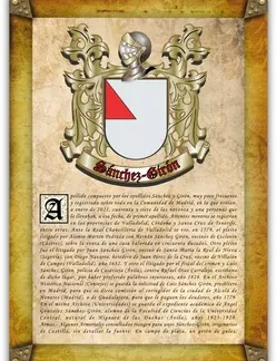 Apellido Sánchez-Girón. Lámina descargable en formato pdf con impresiones ilimitadas